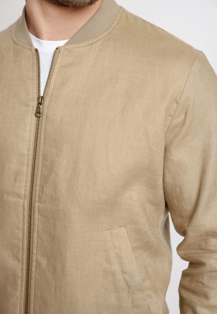 Chaqueta Hombre Lino Liso Slim Tanaka Beige-2