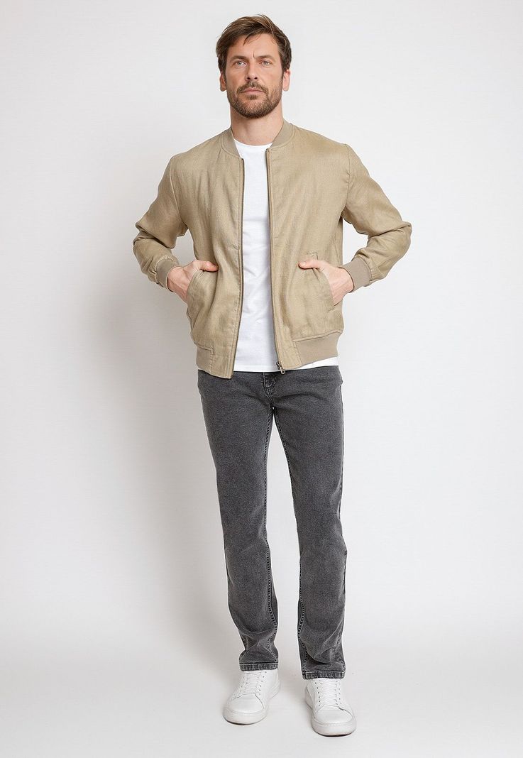 Chaqueta Hombre Lino Liso Slim Tanaka Beige-3