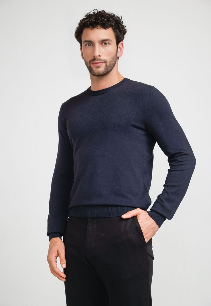 Tejido Hombre Cuello Redondo Negro
