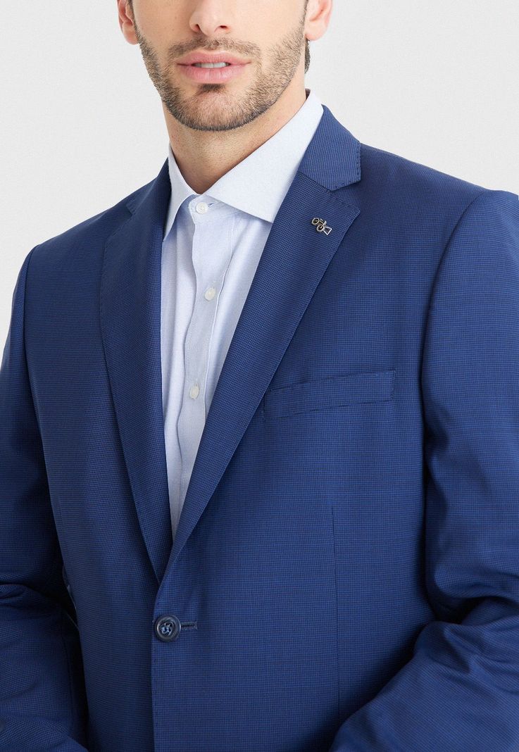 Traje hombre Formal Slim Fit Vercelli Lana Azul-2