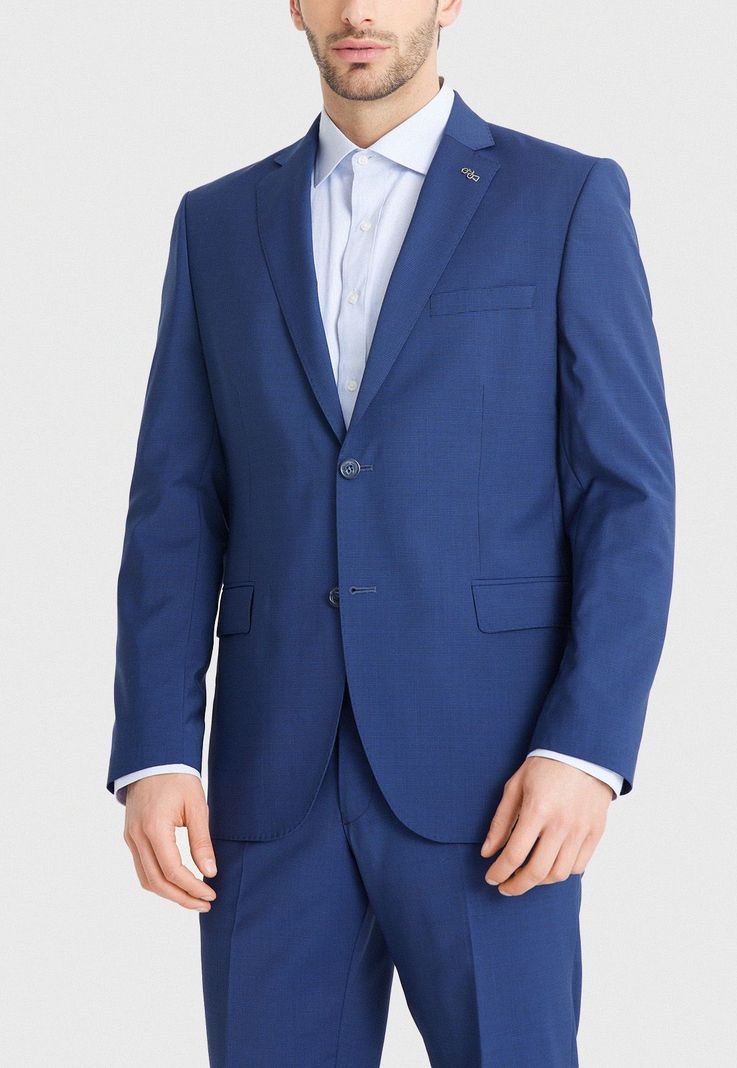 Traje hombre Formal Slim Fit Vercelli Lana Azul-3