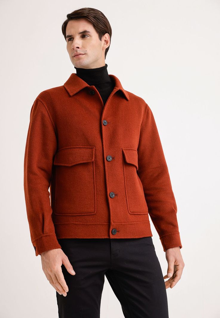 Chaqueta Hombre Lana Terracota-0