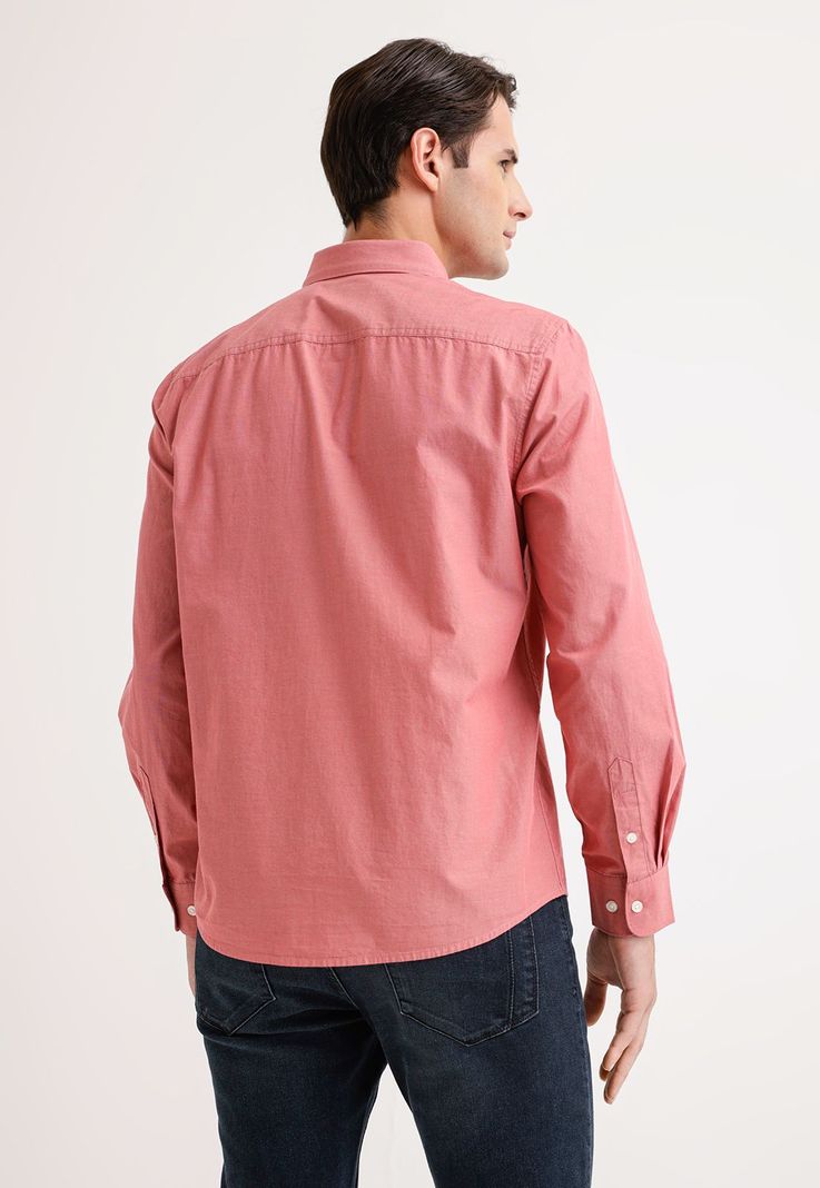 Camisa Hombre Manga Larga Oxford Rosado-1