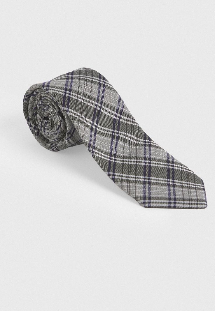 Corbata seda executive gris-0