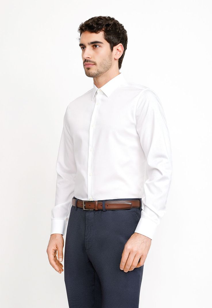Camisa Formal Hombre Non Iron (No Se Plancha) Blanco S