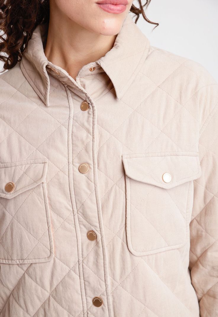 Chaqueta de Mujer Modelo Suki Cotelé Color Beige-2