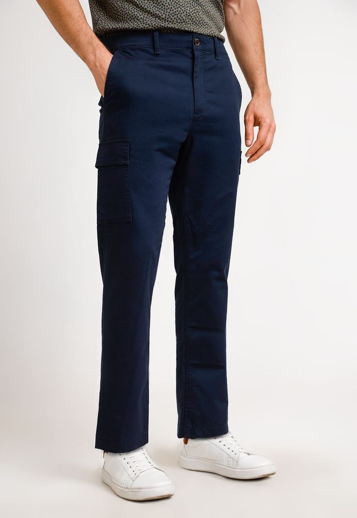 Pantalón De Hombre Algodón Liso Navy-0