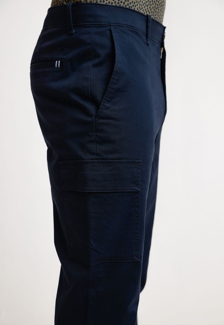Pantalón De Hombre Algodón Liso Navy-2