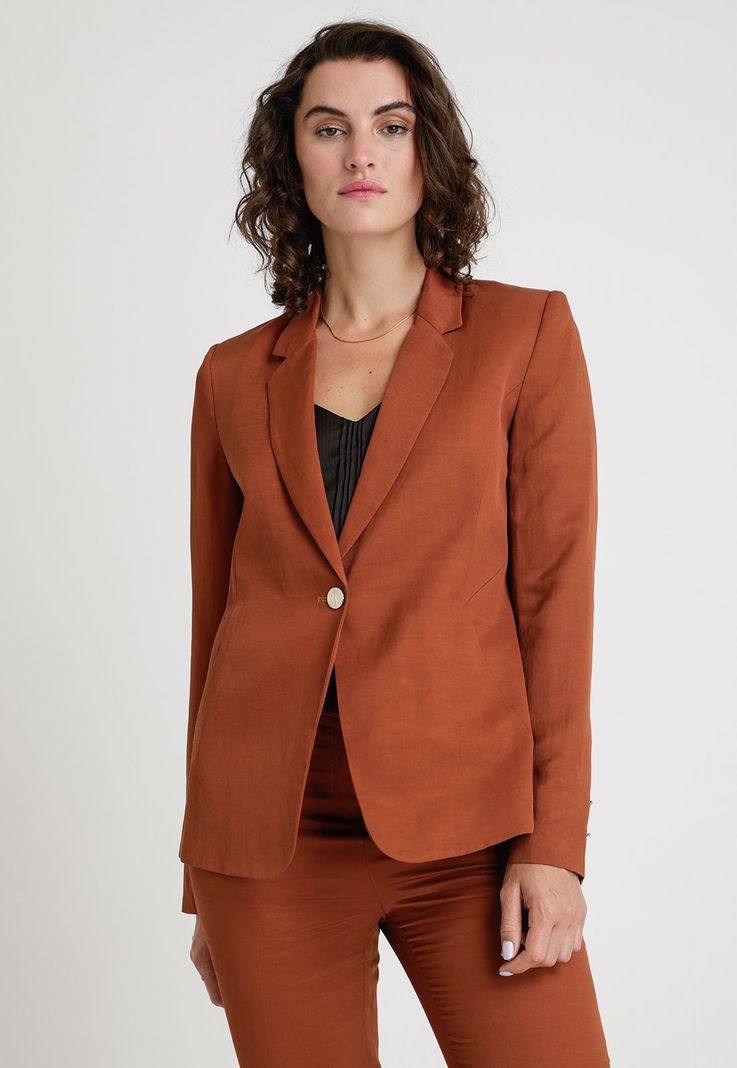 Chaqueta De Mujer Modelo Manari Color Tostado-0
