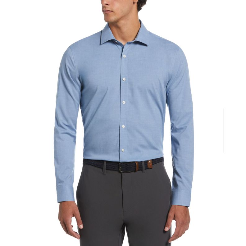 Camisa De Hombre Formal Liso Celeste-0