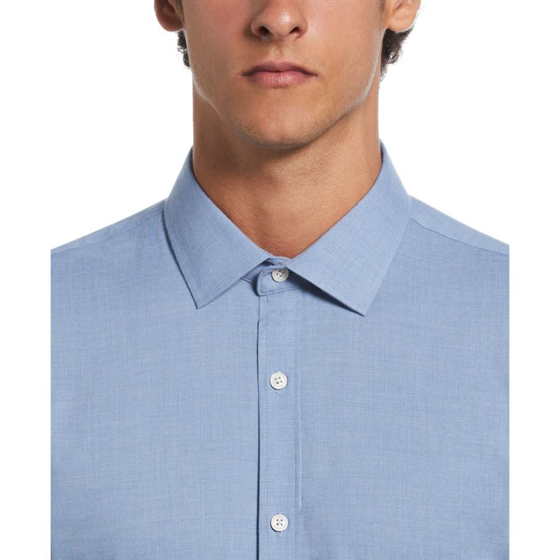 Camisa De Hombre Formal Liso Celeste-2
