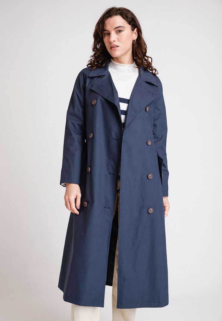 Impermeable De Mujer Modelo Dai Color Marino-0