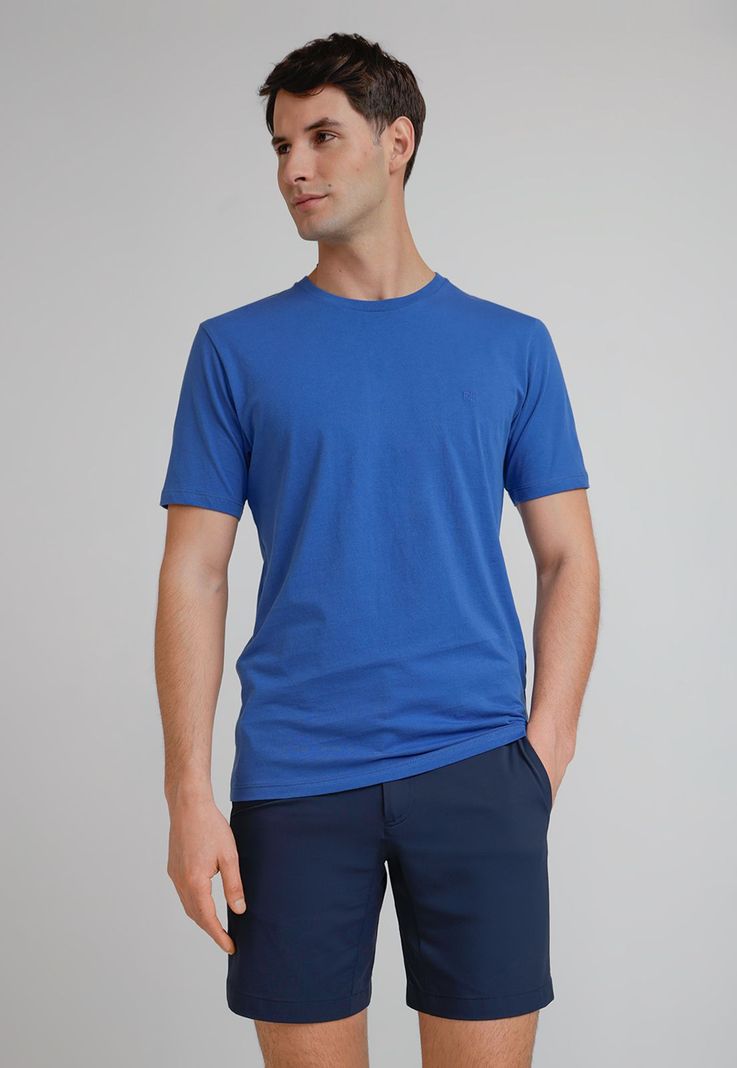 Polera Hombre Básica 100% Algodón Azul-0