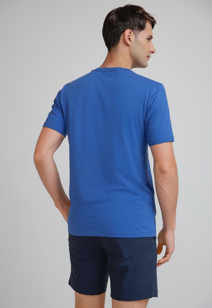 Polera Hombre Básica 100% Algodón Azul-1