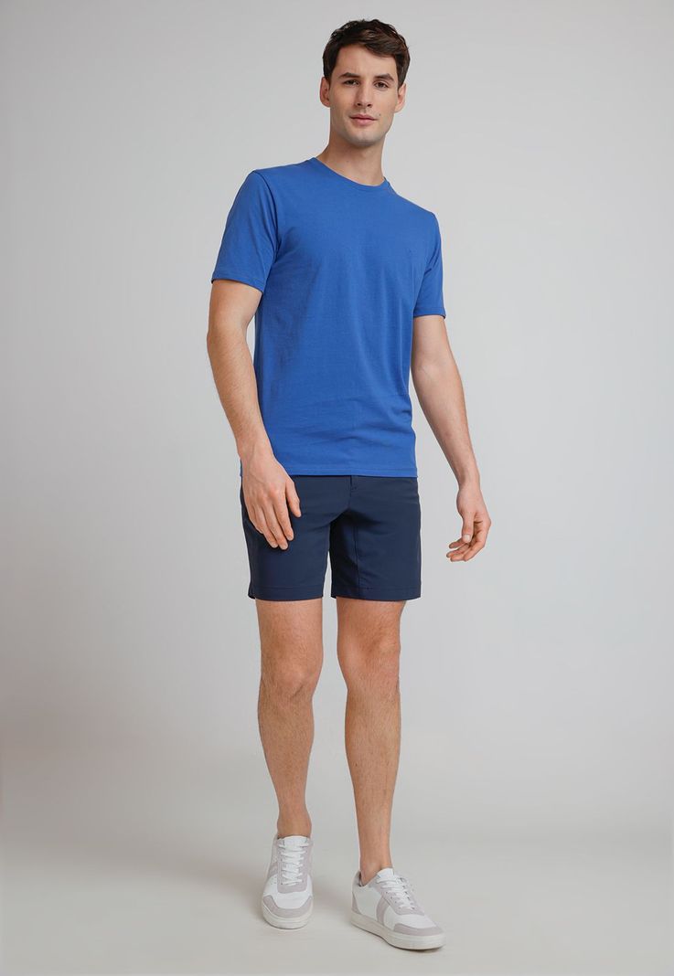 Polera Hombre Básica 100% Algodón Azul-3