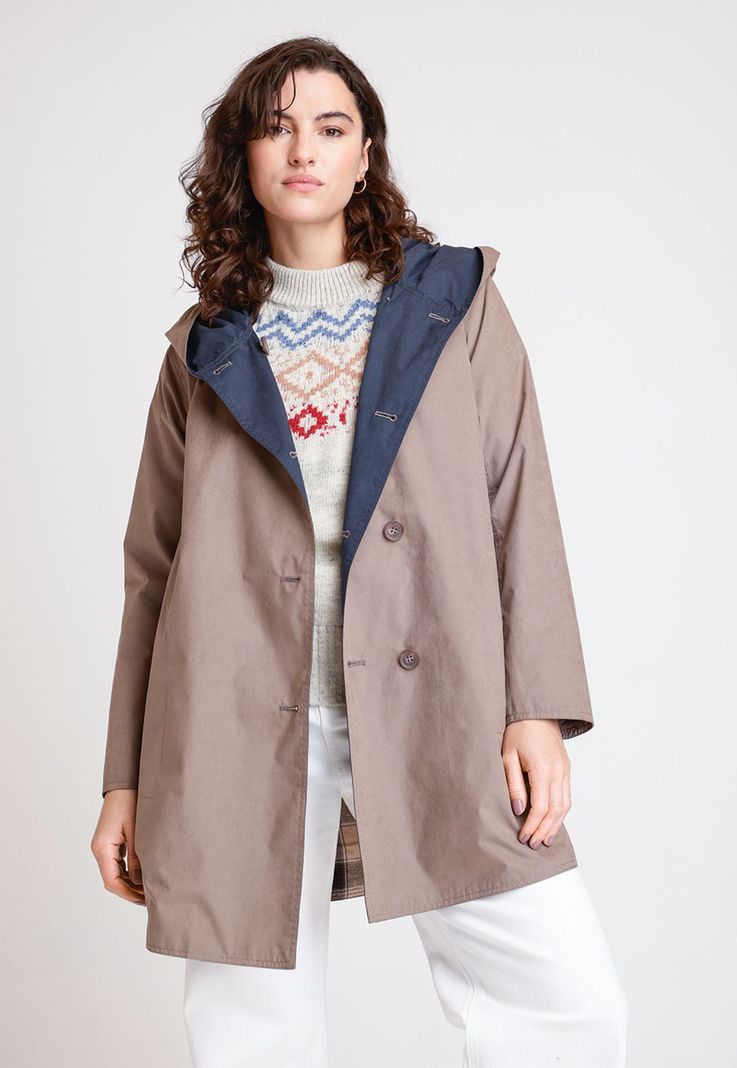 Impermeable De Mujer Modelo Salermo Color Taupe-0