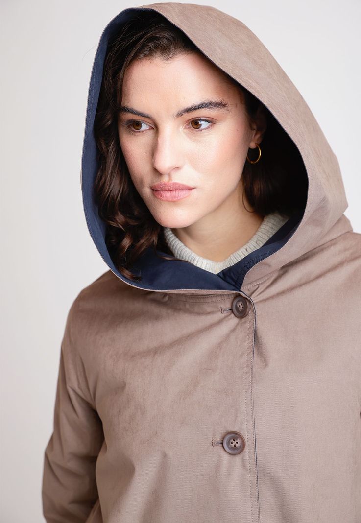 Impermeable De Mujer Modelo Salermo Color Taupe-2