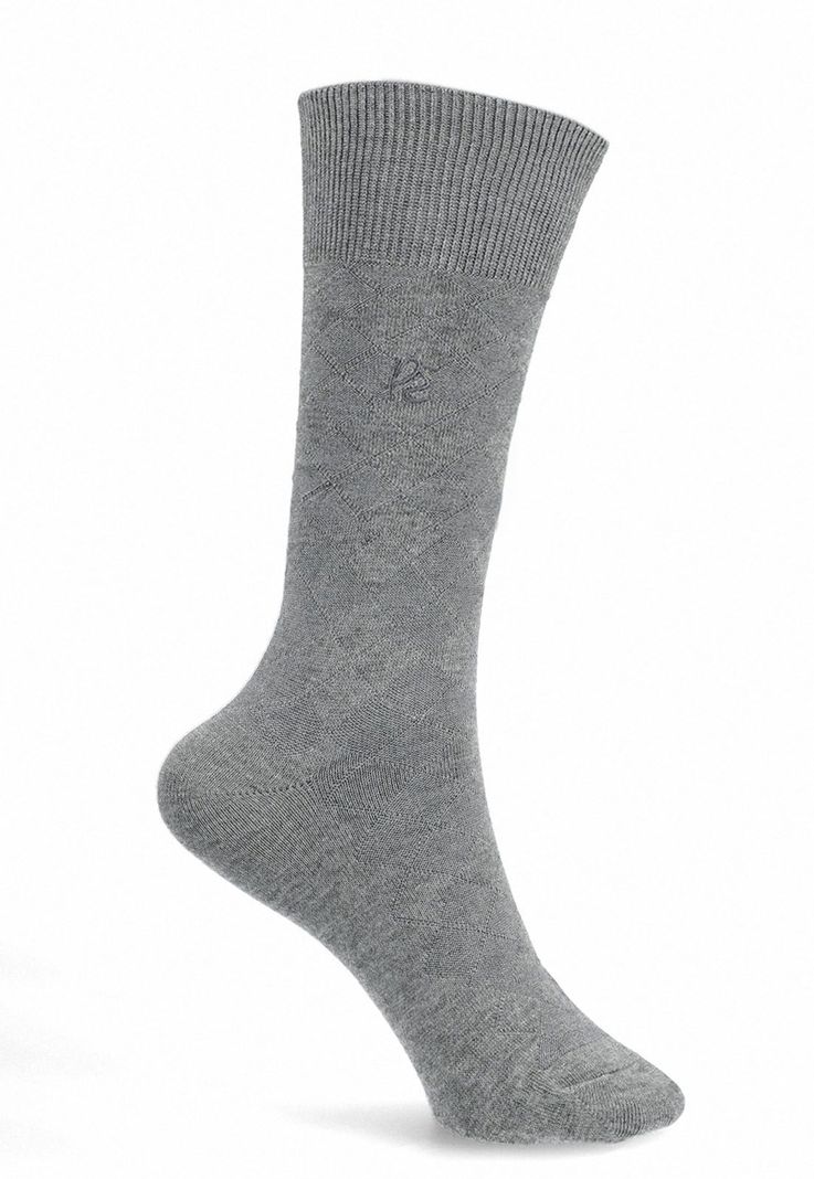 Calcetin Formal Rombos Navy Gris-0