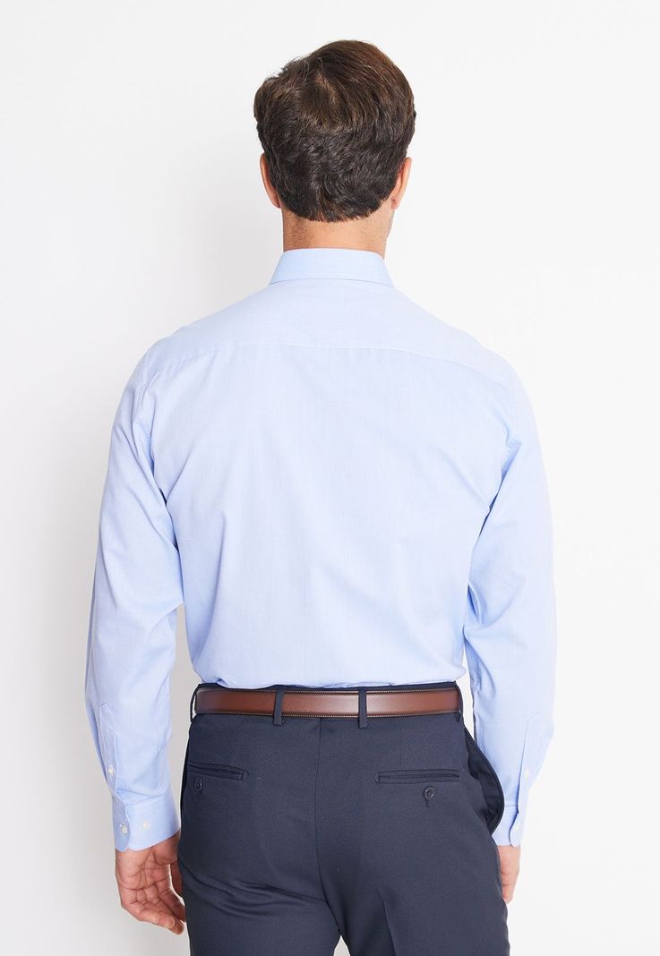 Camisa Formal Básica Oxford Regular Celeste-1