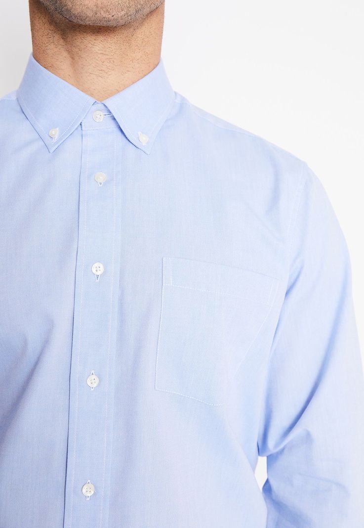 Camisa Formal Básica Oxford Regular Celeste-2