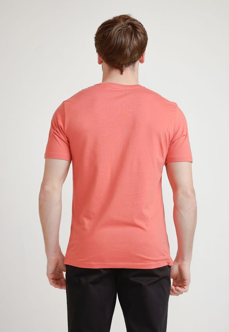 Polera De Hombre Algodón Pima Liso Coral-1