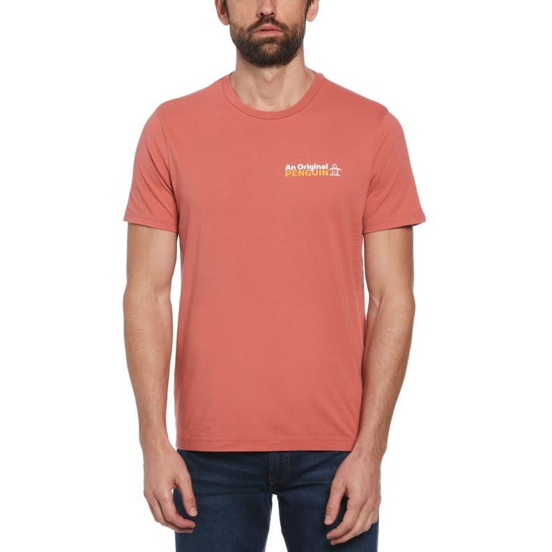 Polera De Hombre Golf Estampado Coral