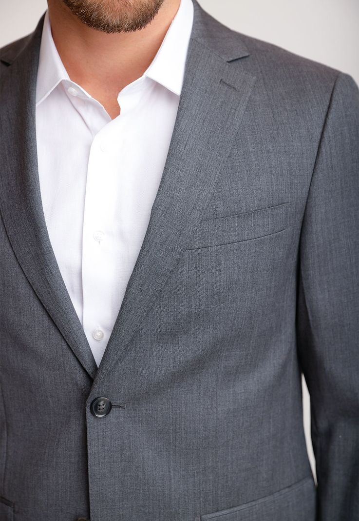 Chaqueta Formal Hombre Lana S100'S Liso Slim Mix&Color Marengo-2