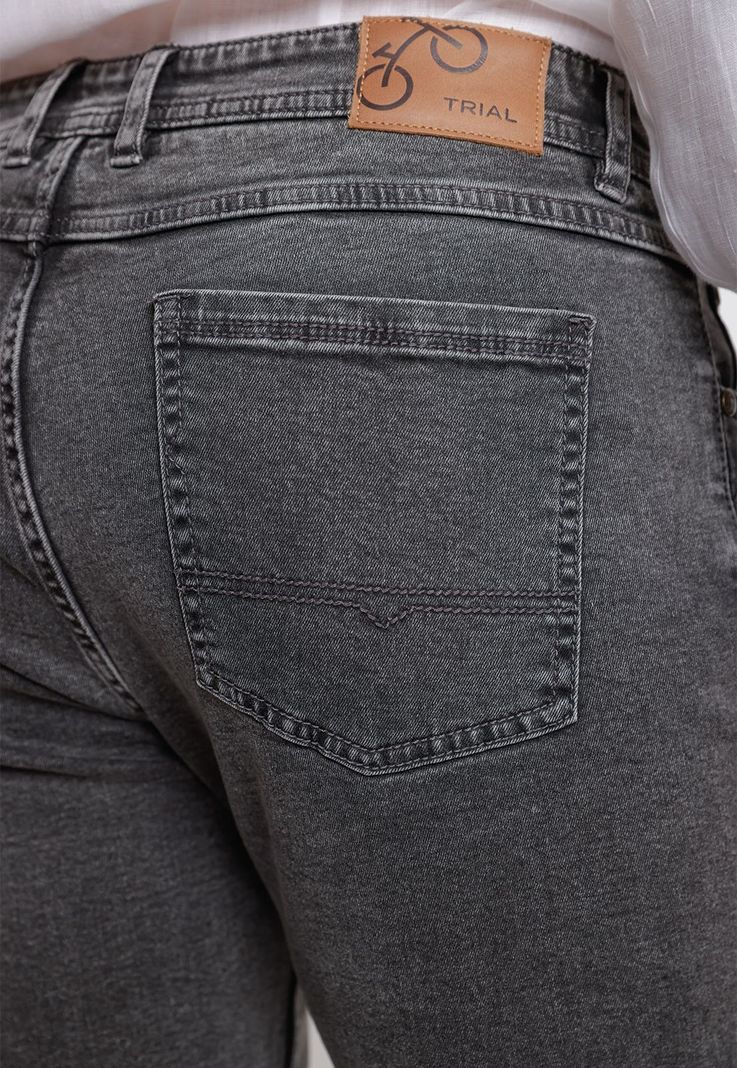 Jeans Hombre Algodón Liso Slim Naze Gris-2