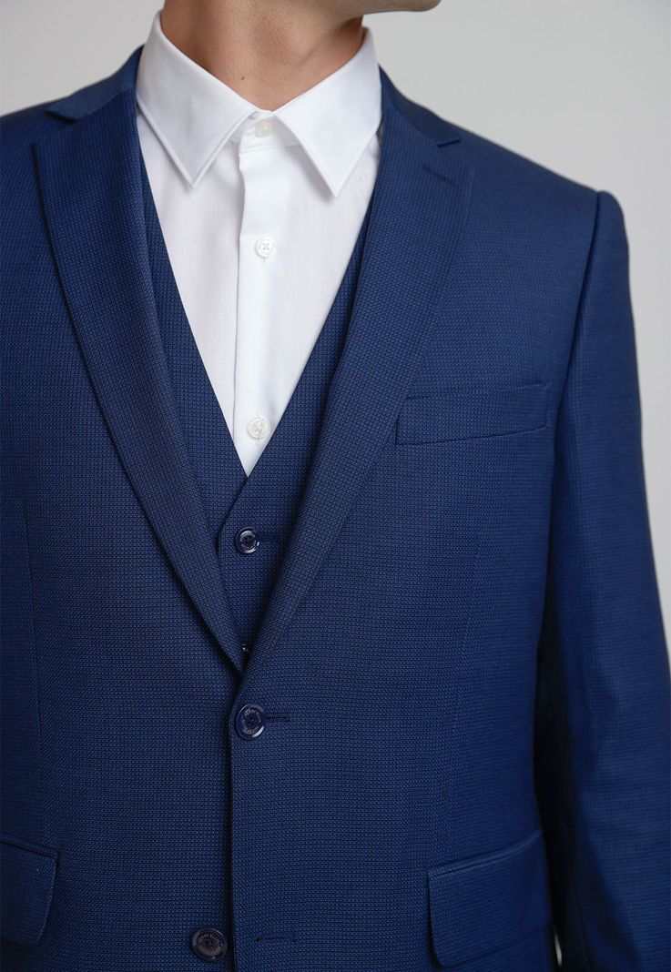 Chaqueta Hombre Traje Suit Separates Washable Azul-2