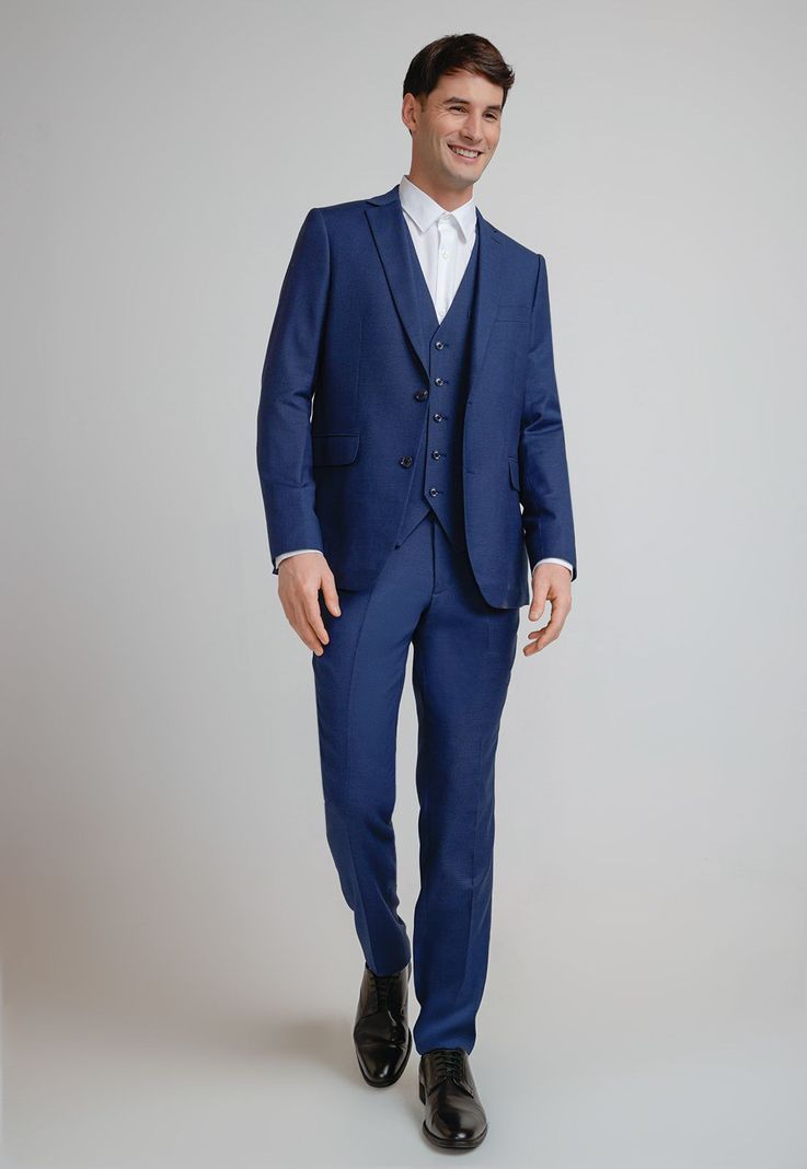 Chaqueta Hombre Traje Suit Separates Washable Azul-3