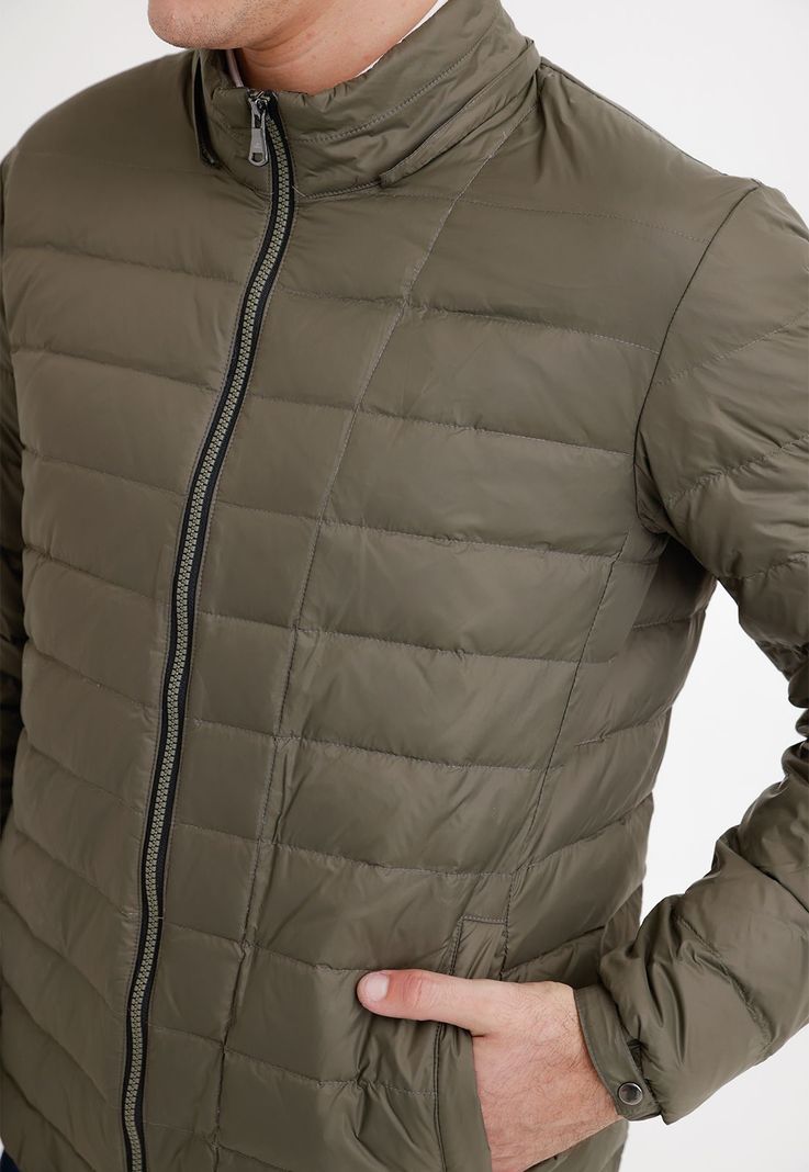 Parka hombre acolchada pluma verde-2