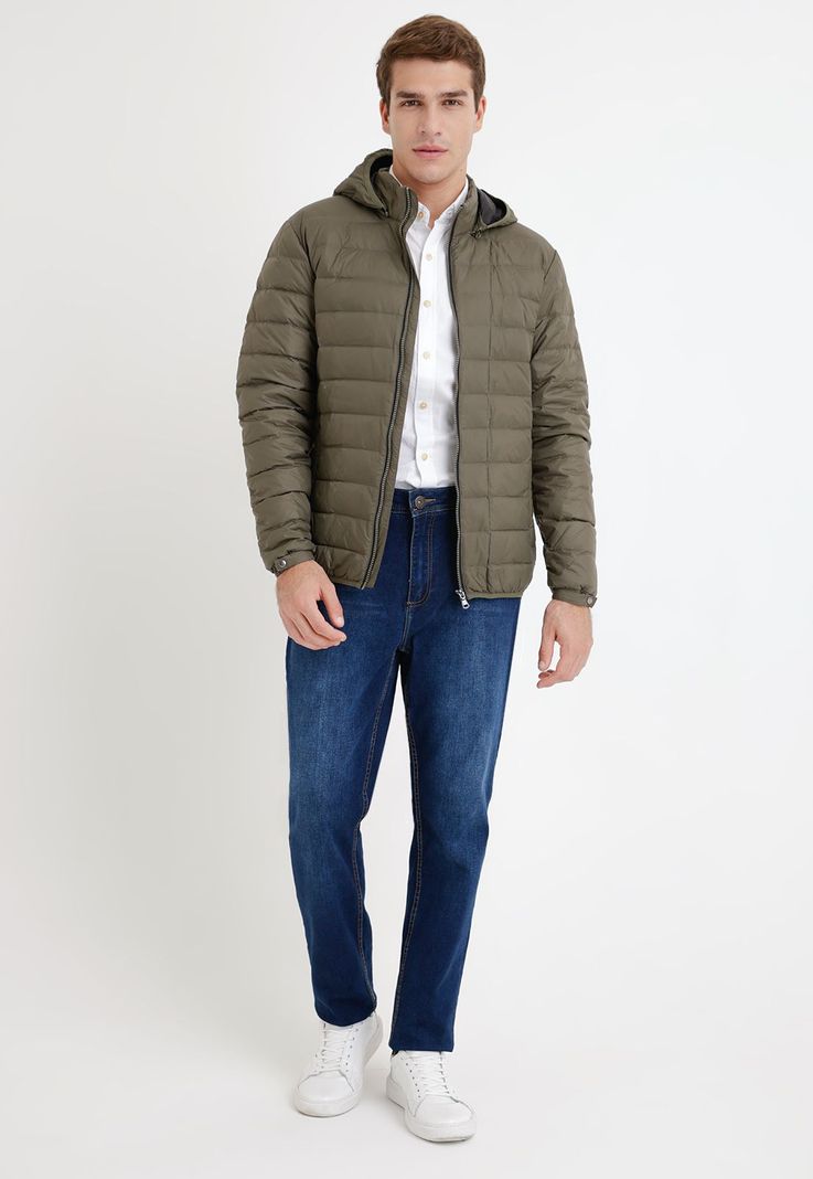 Parka hombre acolchada pluma verde-3