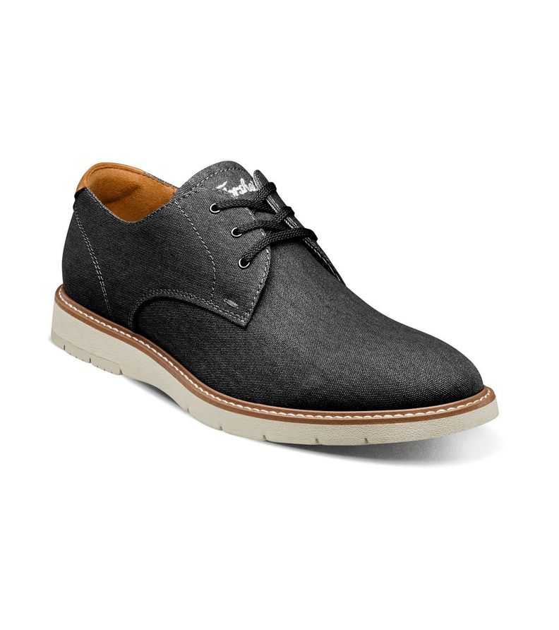 Zapatos Casual Vibe Canvas Plain toe Oxford Negro