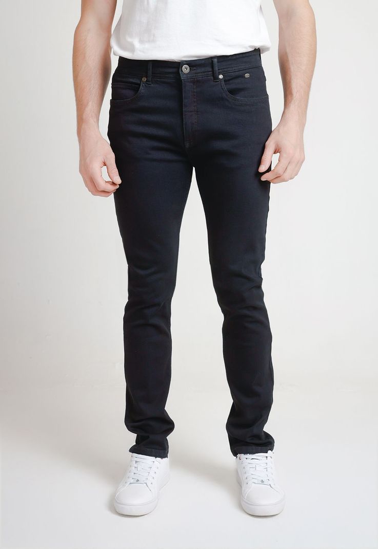 Jeans Hombre Algodón Liso Skinny Nebula Azul Marino-0