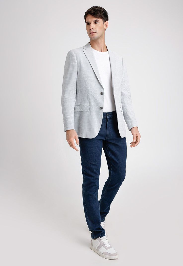Chaqueta Hombre Casual Gris Claro-3