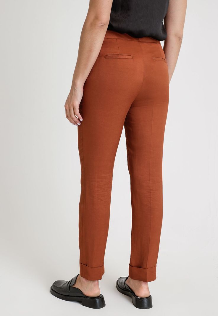 Pantalón De Mujer Ceitán Mezcla De Lino Color Tostado-1