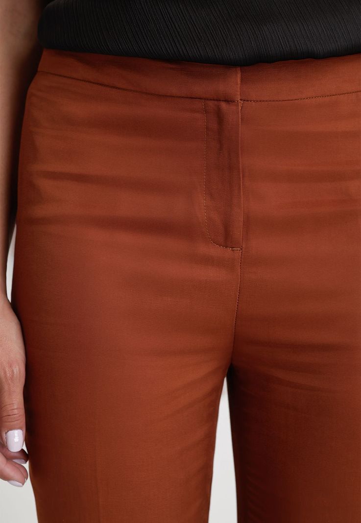 Pantalón De Mujer Ceitán Mezcla De Lino Color Tostado-2