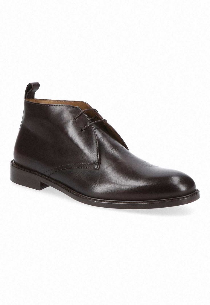 Botines Formal Italianos Voltago Plain Toe Chukka Boot Cafe-0