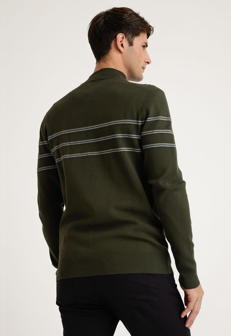 Sweater Hombre Cuello Alto Verde Oscuro-1