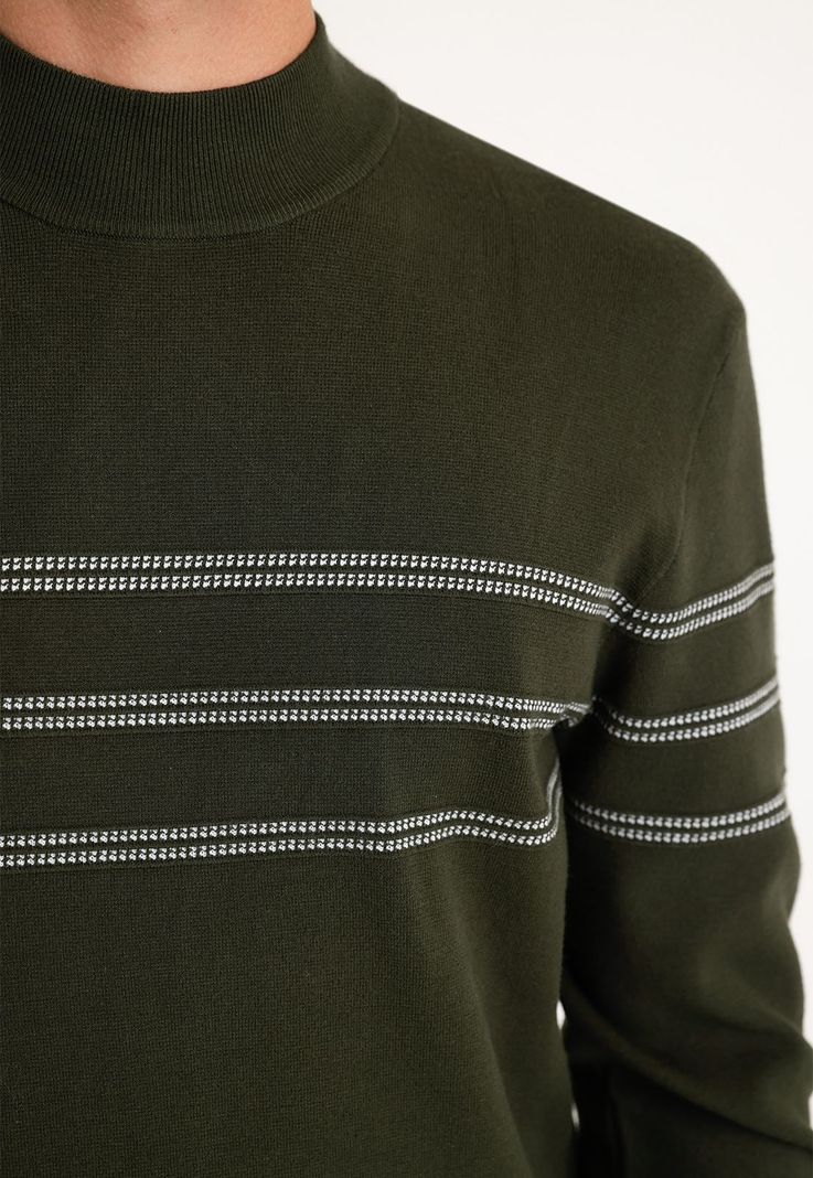 Sweater Hombre Cuello Alto Verde Oscuro-2