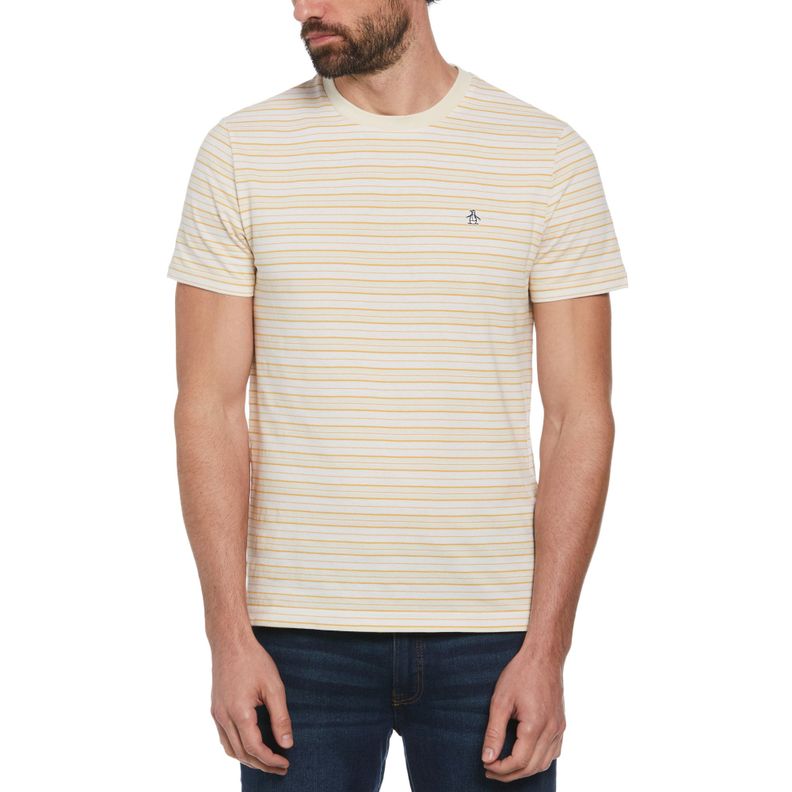 Polera De Hombre Rayas Beige-0