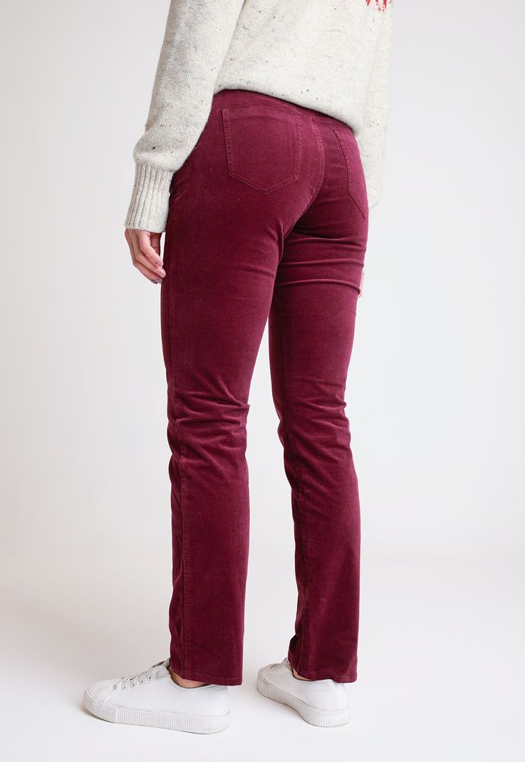 Pantalón De Mujer Modelo Essam Color Burdeo-1