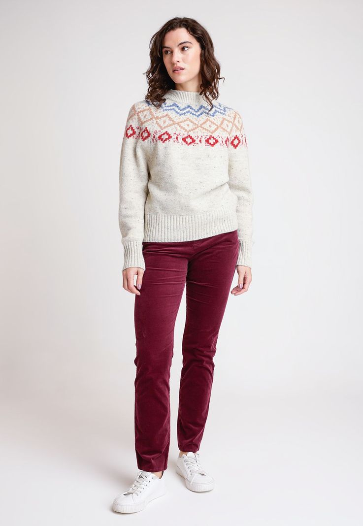 Pantalón De Mujer Modelo Essam Color Burdeo-3