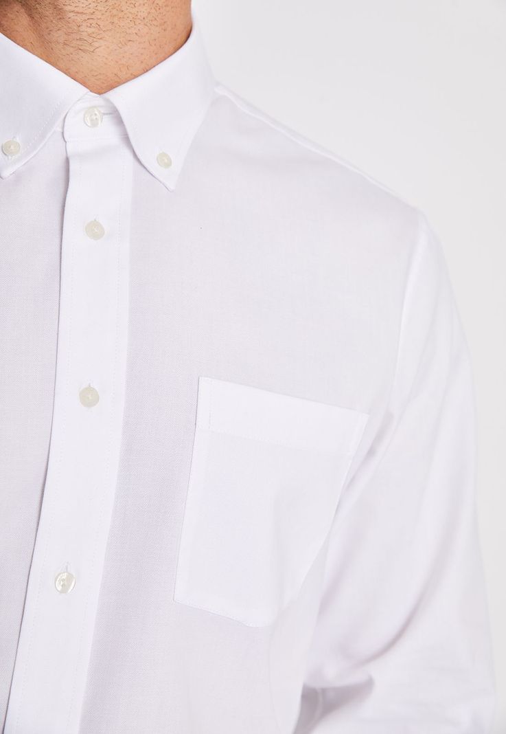 Camisa Formal Básica Oxford Regular Blanco-2