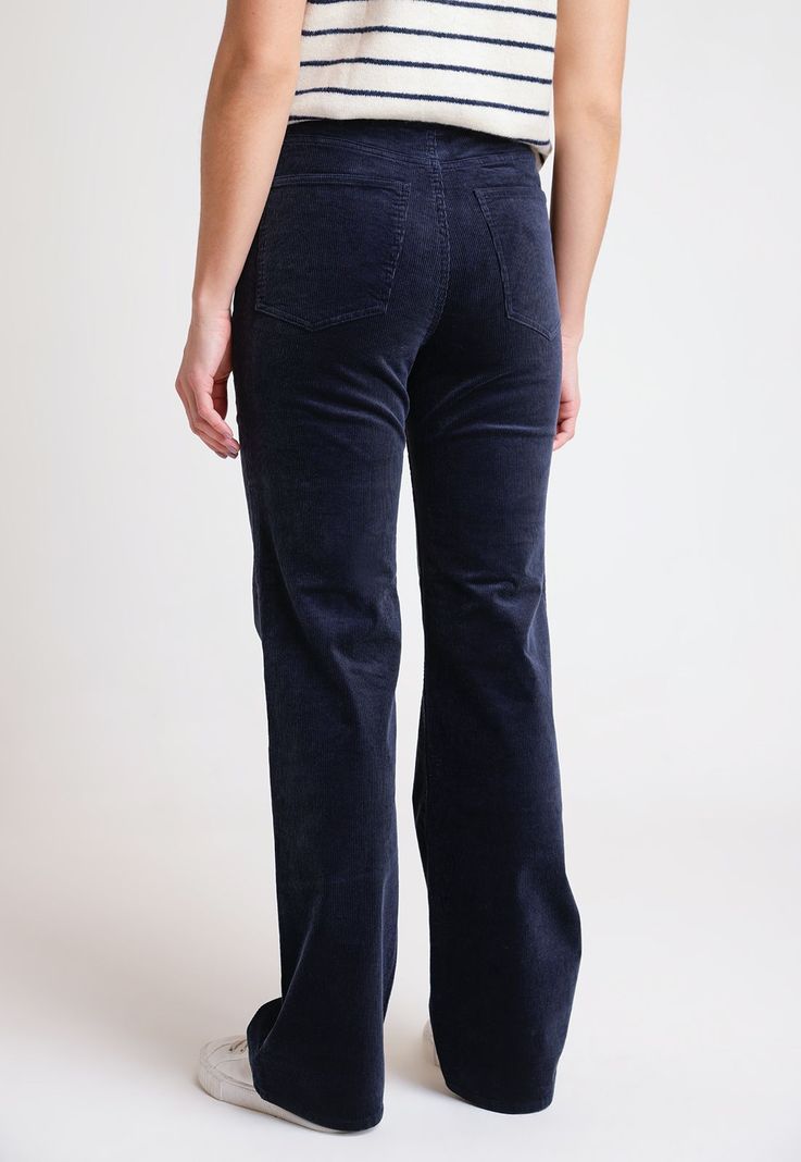 Pantalón Mujer Ishang Cotelé Marino-1