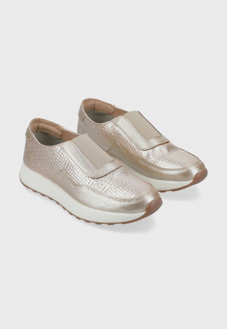 Zapatilla De Mujer Modelo Albw108 Color Dorado-2