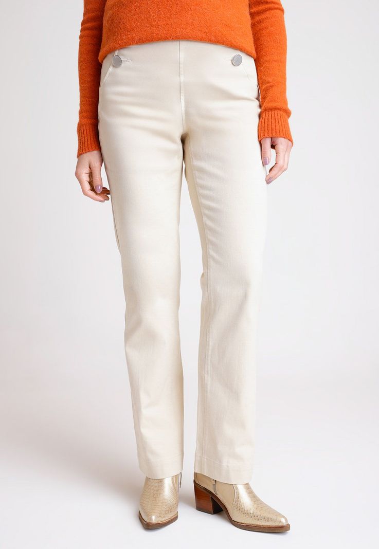 Pantalón De Mujer Modelo Milán Color Crudo-0