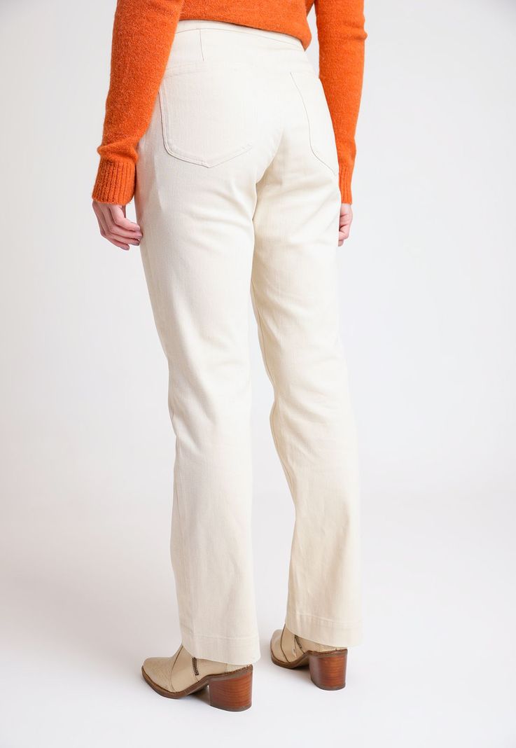Pantalón De Mujer Modelo Milán Color Crudo-1