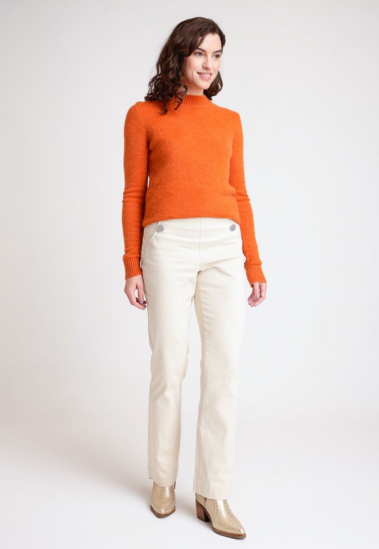 Pantalón De Mujer Modelo Milán Color Crudo-3