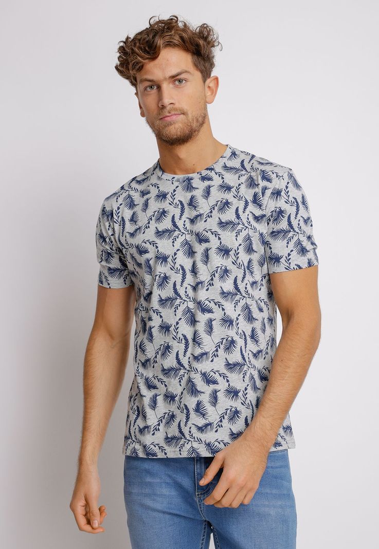 Polera Hombre Slim Fit Miquele Algodon Gris